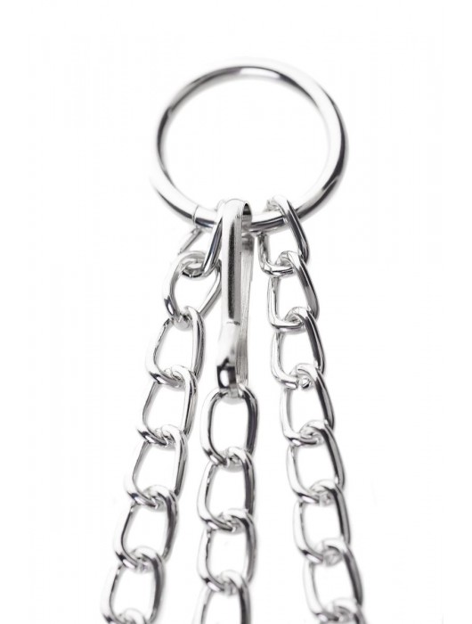 Серебристо-чёрные зажимы для сосков с кольцом для пениса TOYFA Metal - ToyFa - купить с доставкой в Миассе