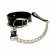 Черный ошейник с поводком из эко-кожи - БДСМ Арсенал - купить с доставкой в Миассе