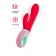 Красный вибратор с клиторальным отростком Petunia - 19 см. - ToyFa купить в Миассе с доставкой в Orgasmix.ru Красный вибратор с клиторальным отростком Petunia - 19 см. - ToyFa