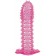 Гелевая розовая насадка с шипами - 12 см. - Toyfa Basic - в Миассе купить с доставкой